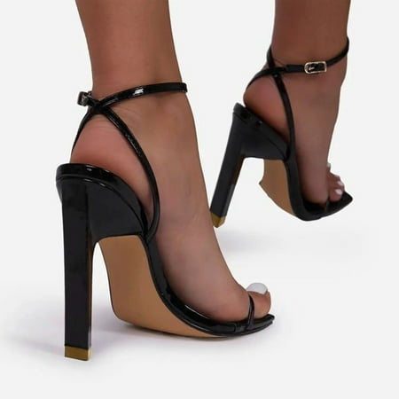 

Aayomet Wide Width Sandals for Women Sandals Buckle High-Heeled With Open Thick Women s Solid Color Toe Fashion Women s sandals Black 9.5