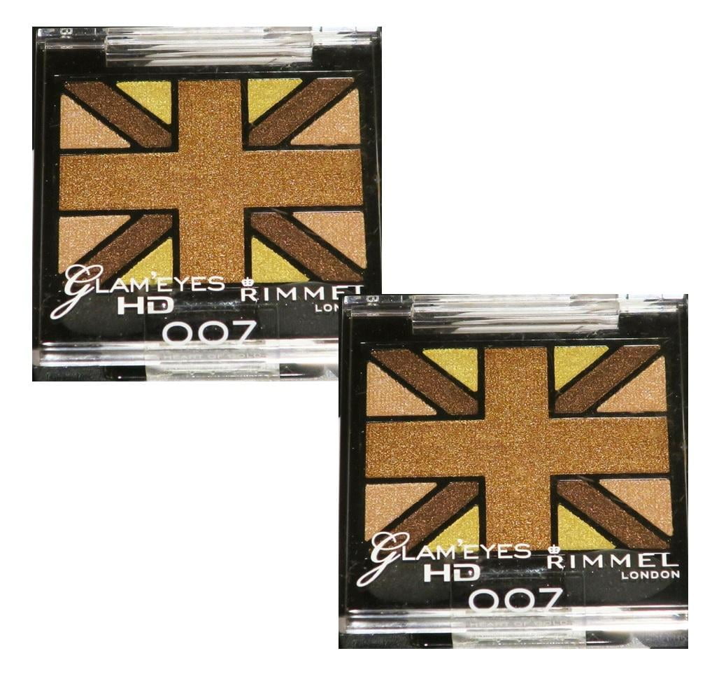 Rimmel London Glam Eyes HD Quad Eye Shadow, Heart of Gold 007, Pack of 2
