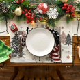 thumbnail image 2 of Let It Snow Snowman Christmas Placemats Set of 4, 12x18 Inch Winter Table Mats for Party Kitchen Dining Decoration, 2 of 6