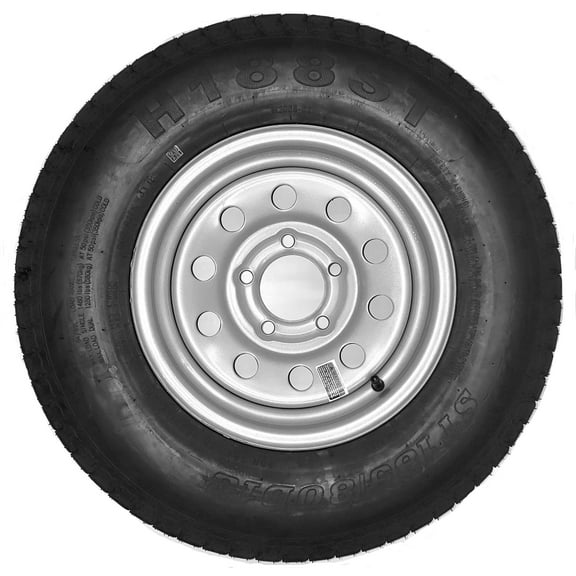 eCustomrim Trailer Tire Rim ST185/80D13 185/80D-13 Load C ST Silver Modular Wheel Boat RV