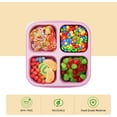 thumbnail image 3 of 6 Pcs Bento Snack Containers, Reusable 4 Compartment Food Storage Container with Lids, Divided Lunchable Container, Freezer, Microwave & Dishwasher Safe (6 Color), 3 of 3