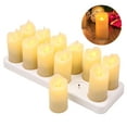thumbnail image 1 of Conjunto de lámpara de vela electrónica,12 velas recargables sin llama, realistas, de color amarillo CACAGOO US Plug, 1 of 7