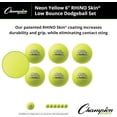 thumbnail image 2 of Champion Sports® Rhino Skin® Low Bounce Dodgeballs for Playground, PE, Backyard & League Games – Set of 6 Balls - Neon Yellow - 6 Inch, 2 of 7