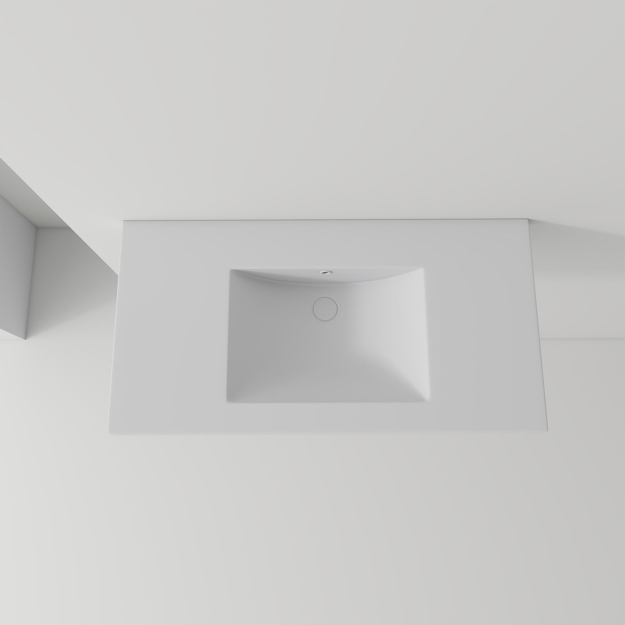 Leumius 36" Ceramic Basin Sink,Ultra-Thin 0.8" Rim,Single Faucet Hole,Wall-Mount or Vanity Compatible,White