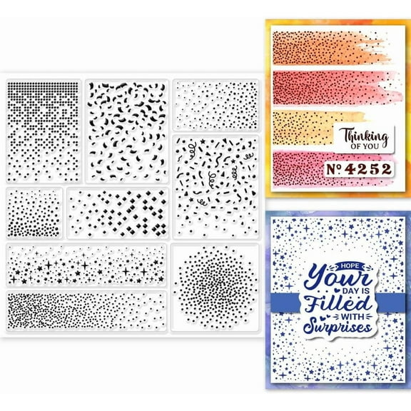 Confetti Background Clear Stamps for Cards Making Birthday Celebration Clear Stamp Seals 5.91x5.91inch 1Transparent Stamps for DIY Scrapbooking Photo Album Journal Home Decoration