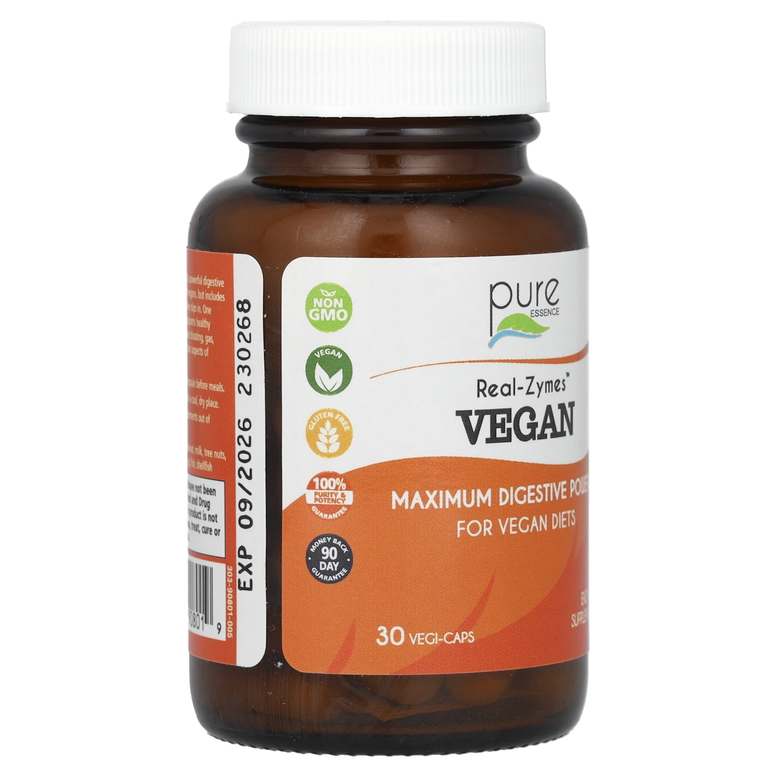 Pure Essence Real-Zymes, Vegan, 30 Vegi-Caps