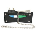 thumbnail image 2 of Chain Wallet for Men RFID Safe Black Real Leather Bifold Wallet for Men Two Snap Closed, 2 of 7