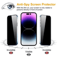 thumbnail image 2 of 3pack Qixxronics Privacy Screen Temperd Glass Film Protector for iPhone Xs Max Anti-Spy, 2 of 5