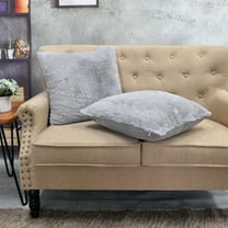 Home Soft Things Solid Light Faux Fur 2 Piece Throw Pillow Cover Set - Vapor Gray - 20" x 20"