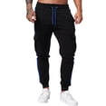 thumbnail image 1 of PEASKJP Men's Classic Cargo Pants Straight Leg Casual Outdoor Military Tactical Ripstop Work Trousers with Multi Pockets,Blue L, 1 of 2