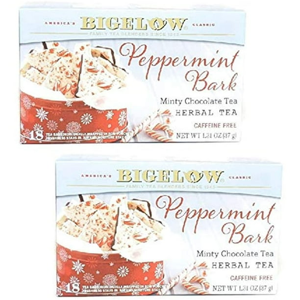 Bigelow Peppermint Bark Mint Chocolate Herb Tea (Pack Of 2)