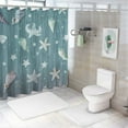 thumbnail image 7 of Creowell  Aqua Shower Curtain, Beach Theme Design Shells Starfishes Flip Flops Glasses Summer Holiday Image, Cloth Fabric Bathroom Decor Set with Hooks, Seafoam and White, 7 of 7