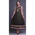 thumbnail image 2 of Bimba Black4 Floral Printed Women Designer Mandarin Collar Anarkali Dress Indian Ethnic Kurta XX-Large, 2 of 6