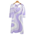 thumbnail image 6 of Abstract Lavender Wavy Design Womens Summer Dress Tie Back A Line Flare Dress, 6 of 9