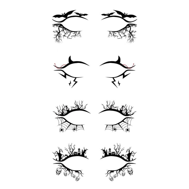 Pegatinas Temporales Para Tatuajes De Ojos Diy Delineador De Ojos De Halloween Pegatina De Maquillaje Para Fiesta De Halloween Mascarada Rave Festival 4 Pares Sweethay HA037394-00