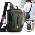 thumbnail image 1 of Xihbxyly Bolso Bandolera Multifuncional para Hombre, con Carga Usb, Antirrobo, Nailon Resistente Al Desgarro, Accesorio Informal, Tendencia Urbana, Ligero, 24 X 17 X 9 Cm., 1 of 2