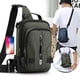 thumbnail image 1 of Bandolera de hombre con puerto USB de carga - Bolsa antirrobo para el pecho, nylon resistente al agua, 24x17x9cm, bolso de hombro multifuncional, 1 of 2
