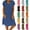 LYQ2_Green, variant on Meichang Linen Dress for Women Summer V Neck Short Sleeve Knee Length Dresses Casual Loose Fit Beach Tshirt Dresses Plus Size Midi Dress