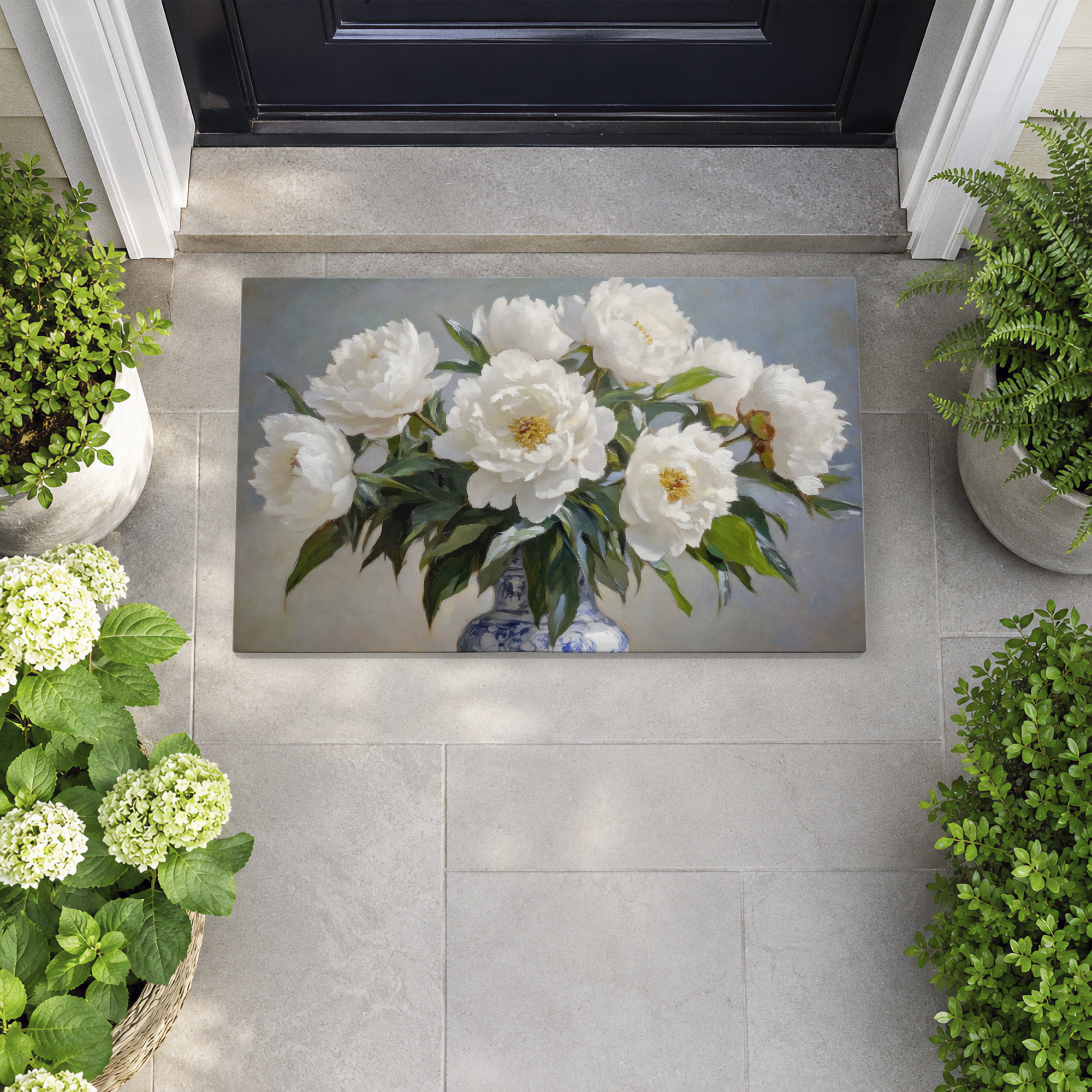 Stupell Industries Peonies In Full Bloom Printed Outdoor Door Floor Mat, design by Petals Prints Design