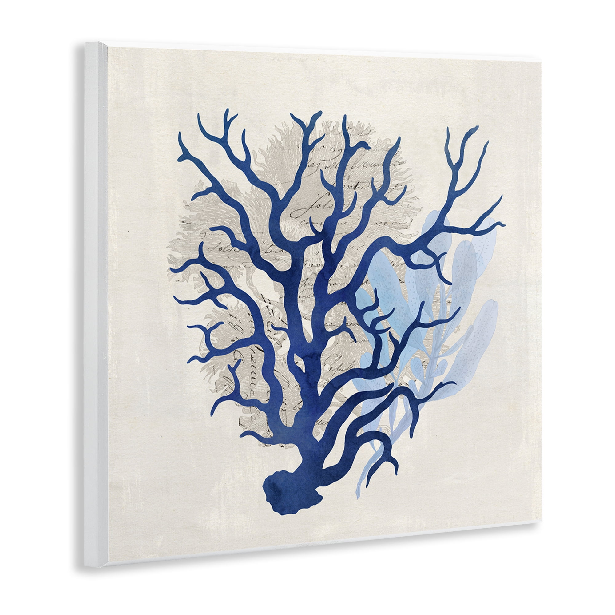 Stupell Industries Blue Coral Branches Nautical & Beach Painting Unframed Art Print Wall Art, 12 x 12