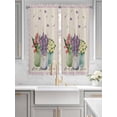 thumbnail image 3 of Living Room Curtains 72 Inches length, Spring Flower Tulip Lavender Window Treatment Curtain Drapes, Colorful Floral Plaid Light Filtering Drapes for Bedroom Laundry Room, 52"x72", 2 Panels, 3 of 7