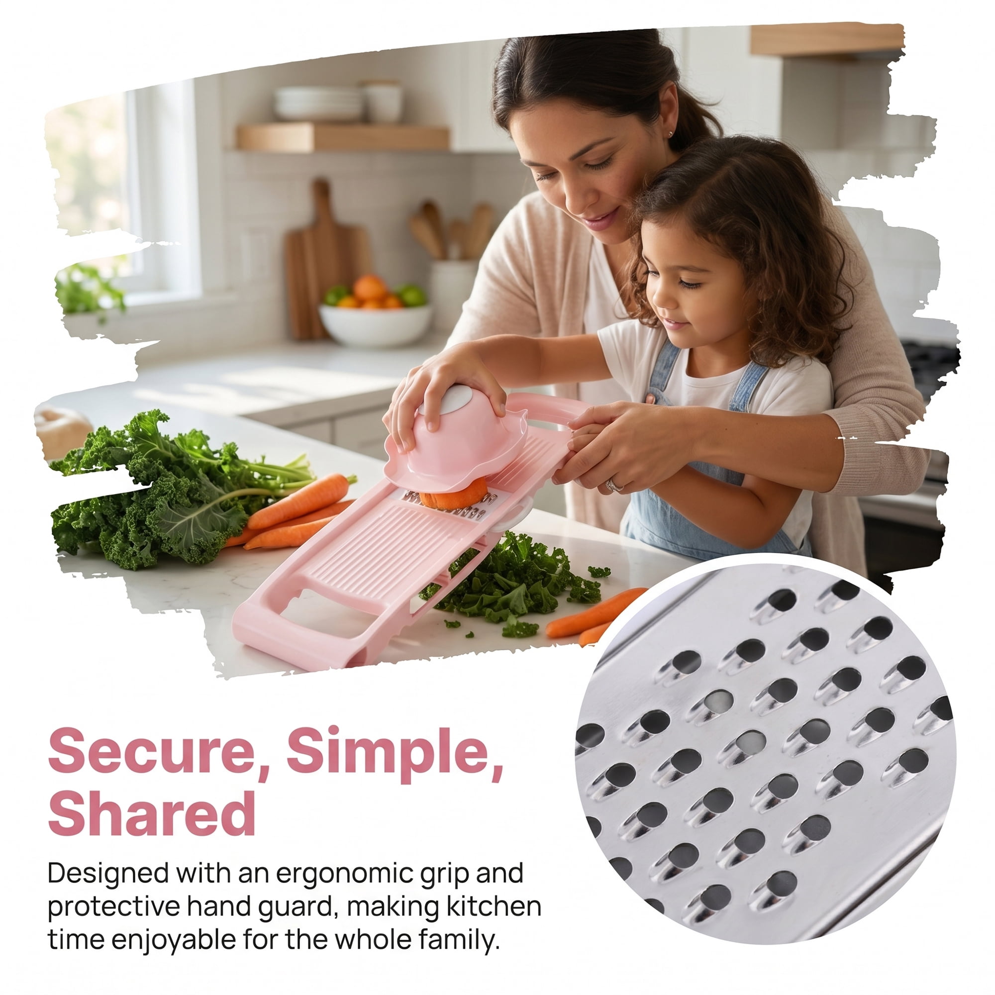 Unique Bargains  Professional Mandoline Slicer for Home Chefs 7 in 1(D) 10.9"x3.9"