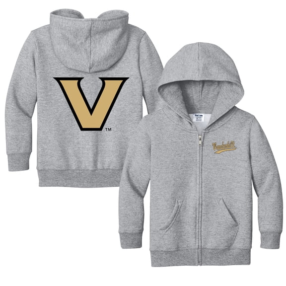 Toddler Chad & Jake Heather Gray Vanderbilt Commodores Primary Logo Full-Zip Hoodie