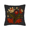 thumbnail image 4 of Set of 2 18x18in Throw Pillow Covers - Vintage Floral Design with Red Orange and Green on Dark Gray Background for Couch Bed Car, 4 of 8
