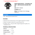 thumbnail image 2 of Splash Shield Retainer - Compatible with 2007 - 2008 Chevy Silverado 2500 HD, 2 of 2