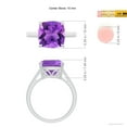 thumbnail image 4 of ANGARA Natural Classic Solitaire Cushion 3.65 ct Amethyst Cocktail Ring in 14K White Gold for Women (Size-10mm) | February Birthstone, Anniversary, Jewelry Gift for Women | Natural Amethyst Ring, 4 of 9