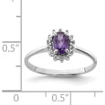 thumbnail image 4 of Sterling Silver Rhodium Amethyst & Diamond Ring (Size 7) Made In India qdx417-7, 4 of 5