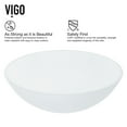 thumbnail image 6 of VIGO Giovanni Frosted White Glass 17 in. L x 17 in. W x 6 in. H Round Vessel Bathroom Sink, 6 of 8