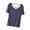 Blue, variant on Summer Tops for Women Hollow Out V Neck Short Sleeve Loose Casual Basic Tee Flowy Open Back Comfy Party Top Black M