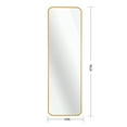 thumbnail image 3 of Modern Aluminum Frame Gold Door Mirror - HD Silver Mirror, Explosion-Proof Back, Versatile Hanging, 3 of 7