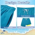 thumbnail image 3 of Aideaone Boys Swim Trunks with Compression Liner Solid Color Bathing Suits Summer Quick Dry Swimwear Swim Shorts 6-14T, 3 of 5