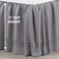 thumbnail image 2 of Martex Traditional,Transitional Gray Solid Print Ruffled Polyester , Bed Skirt , Queen, 2 of 4