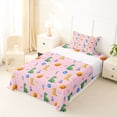 thumbnail image 5 of Erosebridal Cute Dinosaur Wild Dino Twin Sheet Sets For Girl Kids,Outer Space Planet Rocket Bedding,Pink White 3 Pieces, 5 of 6