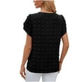 thumbnail image 3 of BLVB Women's Summer Tunic Tops Crew Neck Petal Sleeve Chiffon T-Shirt Casual Swiss Dots Going out Dressy Blouse, 3 of 4