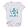thumbnail image 5 of Penkiiy Happy Hanukkah Shirt Women Chrismukkah Shirt Cat Candle Shirt Love and Light T-Shirt Festival Short Sleeve Tops White, 5 of 8