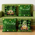 thumbnail image 5 of KOYPTL St.Patrick's Day Decorations Pillow Covers 18 x 18 Inch Set of 4 Green Shamrock Heart Lucky Charm Buffalo Plaid Pillow Cases for Home Sofa Couch Cushion Decor, 5 of 5