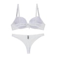 thumbnail image 3 of Women Lingerie Strappy Sexy Lace Bra Set See-through Lingerie Underwear Panties 75B (White), 3 of 3