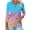 Light Blue, variant on UAMVSH Women's 3/4 Length Sleeve V-Neck Collared Tops Trendy Gradient Printed Casual Lapel Office Work Tunic Shirts Clothes(X-Large,Hot Pink)