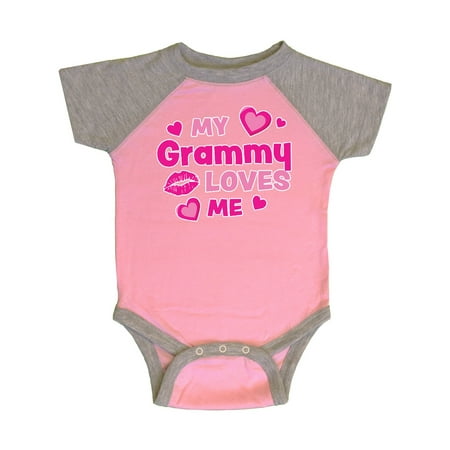 

Inktastic Valentine s Day My Grammy Loves Me Hearts and Lips Gift Baby Boy or Baby Girl Bodysuit