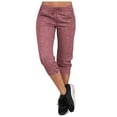 thumbnail image 2 of Capri Pants for Women 2025 Solid Color Summer Casual Running Workout Capris Leggings Womens Cropped Pants, 2 of 4