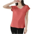 thumbnail image 2 of Wancir Women's Solid V-Neck Sleepshirt Lightweight & Breathable for Home Lounge, 2 of 8