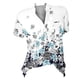 thumbnail image 2 of Gibobby Camisetas Mujer Baratas Manga Corta Camiseta manga corta con estampado flores y cuello en V encaje informal a la moda verano para mujer(Blanco,G), 2 of 3