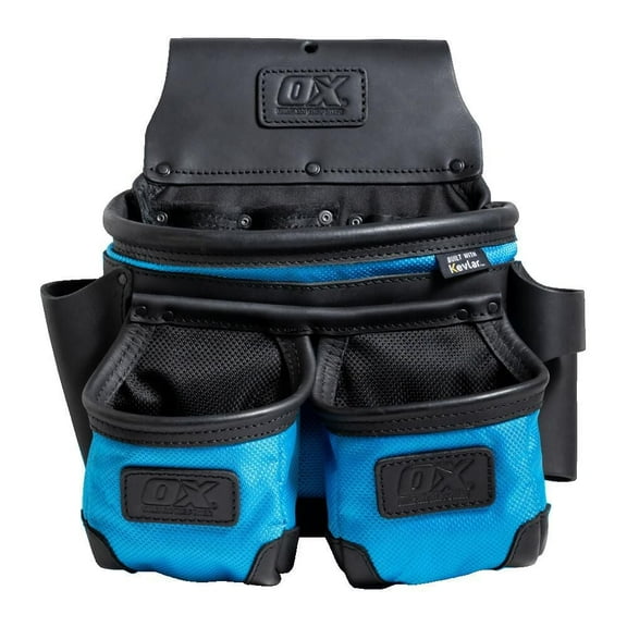 Ox Tools 3-Pocket Leather And Nylon Framer's Pouch With Kevlar Reinforcement