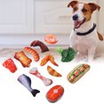 thumbnail image 4 of Juguetes masticables para cachorros rellenos limpieza de dientes chirriantes forma de comida realista juguete para mascotas diseño de carne vegetal para perros pequeños y ANGGREK Otros, 4 of 8