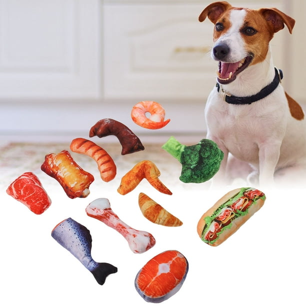 Food Shape Pet Toy, Stuffed Puppy Chew Toys Vegetable Meat Design - Main Image