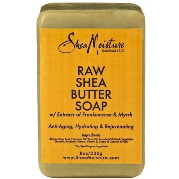 Jabón en barra SheaMoisture para cuerpo y rostro para piel seca con manteca de karité cruda, sin parabenos, 8 oz